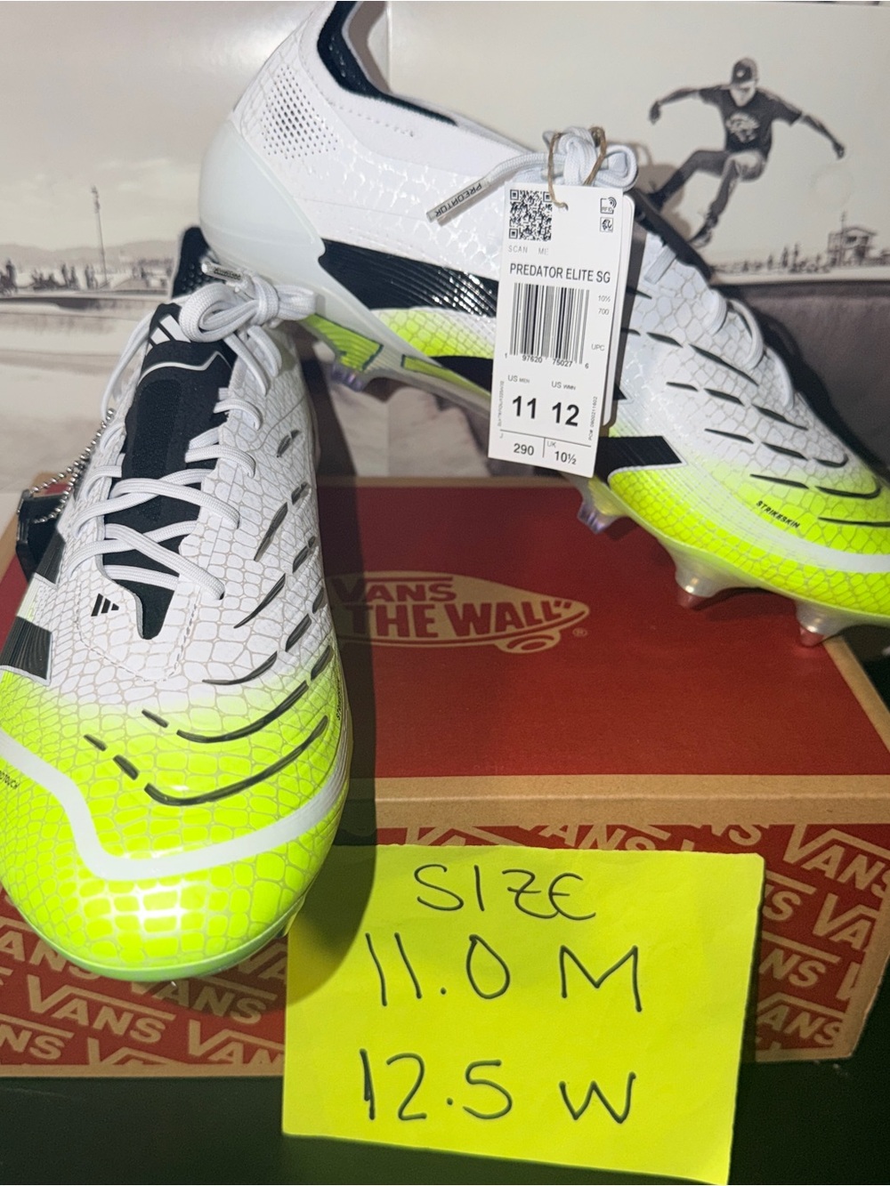 Adidas Predator Elite SG White & Volt Soccer Cleats